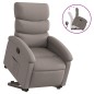 vidaXL Sillón reclinable elevable tela gris taupe