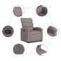 vidaXL Sillón reclinable elevable tela gris taupe