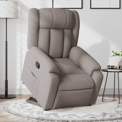 vidaXL Sillón reclinable elevable tela gris taupe