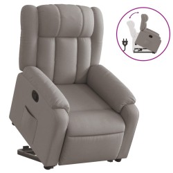 vidaXL Sillón reclinable elevable tela gris taupe