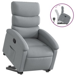 vidaXL Sillón reclinable elevable de tela gris claro