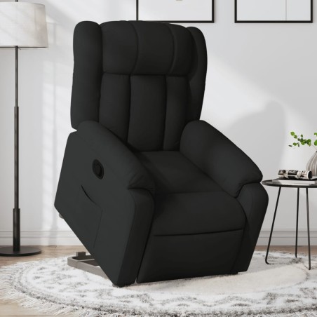 vidaXL Sillón reclinable elevable tela negro