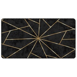 vidaXL Alfombra lavable antideslizante negro y dorado 80x150 cm