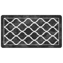 vidaXL Alfombra lavable antideslizante negro y blanco 80x150 cm
