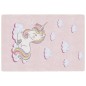 vidaXL Alfombra niños lavable antideslizante unicornio rosa 160x230 cm