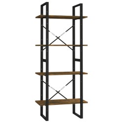 vidaXL Estantería contrachapada 4 niveles roble ahumado 60x30x140 cm