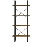 vidaXL Estantería contrachapada 4 niveles roble ahumado 60x30x140 cm vidaXL Estantería contrachapada 4 niveles roble ahumado 60x30x140 cm