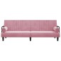 vidaXL Sofá cama con reposabrazos terciopelo rosa vidaXL Sofá cama con reposabrazos terciopelo rosa