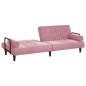 vidaXL Sofá cama con reposabrazos terciopelo rosa vidaXL Sofá cama con reposabrazos terciopelo rosa