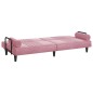 vidaXL Sofá cama con reposabrazos terciopelo rosa vidaXL Sofá cama con reposabrazos terciopelo rosa