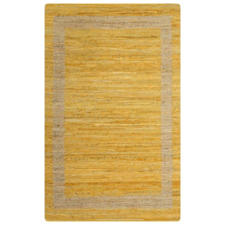 vidaXL Alfombra hecha a mano de yute amarillo 120x180 cm