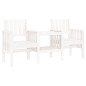 vidaXL Banco de jardín con mesa 2 plazas madera maciza de pino blanco vidaXL Banco de jardín con mesa 2 plazas madera maciza de pino blanco