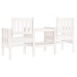 vidaXL Banco de jardín con mesa 2 plazas madera maciza de pino blanco vidaXL Banco de jardín con mesa 2 plazas madera maciza de pino blanco