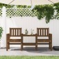 vidaXL Banco jardín con mesa 2 plazas madera maciza pino marrón miel vidaXL Banco jardín con mesa 2 plazas madera maciza pino marrón miel