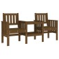 vidaXL Banco jardín con mesa 2 plazas madera maciza pino marrón miel vidaXL Banco jardín con mesa 2 plazas madera maciza pino marrón miel