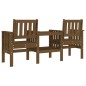 vidaXL Banco jardín con mesa 2 plazas madera maciza pino marrón miel vidaXL Banco jardín con mesa 2 plazas madera maciza pino marrón miel