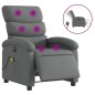 vidaXL Sillón reclinable de masaje eléctrico tela gris oscuro vidaXL Sillón reclinable de masaje eléctrico tela gris oscuro