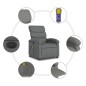vidaXL Sillón reclinable de masaje eléctrico tela gris oscuro vidaXL Sillón reclinable de masaje eléctrico tela gris oscuro