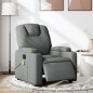 vidaXL Sillón reclinable de masaje eléctrico tela gris oscuro vidaXL Sillón reclinable de masaje eléctrico tela gris oscuro