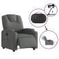 vidaXL Sillón reclinable de masaje eléctrico tela gris oscuro vidaXL Sillón reclinable de masaje eléctrico tela gris oscuro