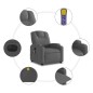 vidaXL Sillón reclinable de masaje eléctrico tela gris oscuro vidaXL Sillón reclinable de masaje eléctrico tela gris oscuro