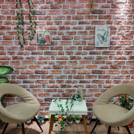 vidaXL Paneles de pared 3D diseño ladrillo marrón oscuro 10 pzas EPS
