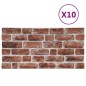 vidaXL Paneles de pared 3D diseño ladrillo marrón oscuro 10 pzas EPS vidaXL Paneles de pared 3D diseño ladrillo marrón oscuro 10 pzas EPS