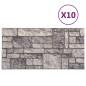 vidaXL Paneles de pared 3D diseño de ladrillo gris claro 10 piezas EPS vidaXL Paneles de pared 3D diseño de ladrillo gris claro 10 piezas EPS