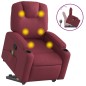 vidaXL Sillón reclinable de masaje elevable tela rojo tinto vidaXL Sillón reclinable de masaje elevable tela rojo tinto