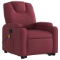 vidaXL Sillón reclinable de masaje elevable tela rojo tinto vidaXL Sillón reclinable de masaje elevable tela rojo tinto