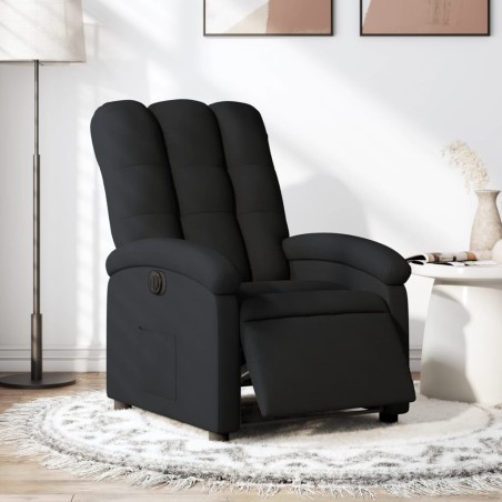 vidaXL Sillón reclinable eléctrico de tela negro