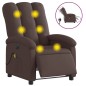vidaXL Sillón reclinable de masaje eléctrico tela marrón oscuro vidaXL Sillón reclinable de masaje eléctrico tela marrón oscuro