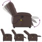 vidaXL Sillón reclinable de masaje eléctrico tela marrón oscuro vidaXL Sillón reclinable de masaje eléctrico tela marrón oscuro