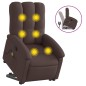 vidaXL Silla de masaje reclinable de pie de tela marrón oscuro vidaXL Silla de masaje reclinable de pie de tela marrón oscuro