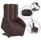 vidaXL Silla de masaje reclinable de pie de tela marrón oscuro vidaXL Silla de masaje reclinable de pie de tela marrón oscuro