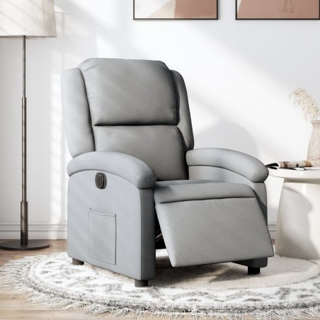 vidaXL Sillón reclinable eléctrico tela gris claro