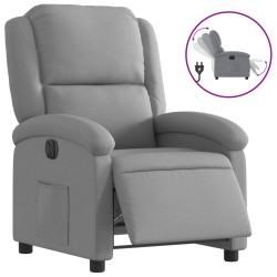 vidaXL Sillón reclinable eléctrico tela gris claro
