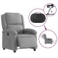vidaXL Sillón reclinable eléctrico tela gris claro vidaXL Sillón reclinable eléctrico tela gris claro
