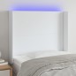 vidaXL Cabecero con LED cuero sintético blanco 83x16x118/128 cm vidaXL Cabecero con LED cuero sintético blanco 83x16x118/128 cm