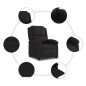 vidaXL Sillón reclinable eléctrico de tela negro vidaXL Sillón reclinable eléctrico de tela negro