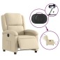 vidaXL Sillón reclinable eléctrico de tela crema vidaXL Sillón reclinable eléctrico de tela crema