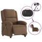 vidaXL Sillón reclinable de masaje eléctrico tela marrón vidaXL Sillón reclinable de masaje eléctrico tela marrón