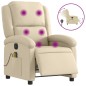 vidaXL Sillón reclinable de masaje eléctrico tela color crema vidaXL Sillón reclinable de masaje eléctrico tela color crema