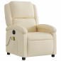 vidaXL Sillón reclinable de masaje eléctrico tela color crema vidaXL Sillón reclinable de masaje eléctrico tela color crema