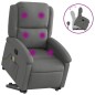 vidaXL Silla de masaje reclinable de pie de tela gris oscuro