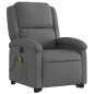vidaXL Silla de masaje reclinable de pie de tela gris oscuro