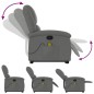 vidaXL Silla de masaje reclinable de pie de tela gris oscuro