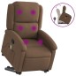 vidaXL Silla de masaje reclinable de pie de tela marrón vidaXL Silla de masaje reclinable de pie de tela marrón
