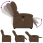 vidaXL Silla de masaje reclinable de pie de tela marrón vidaXL Silla de masaje reclinable de pie de tela marrón