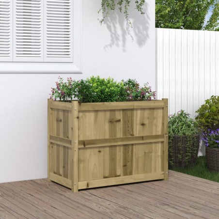 vidaXL Jardinera de madera de pino impregnada 90x50x70 cm